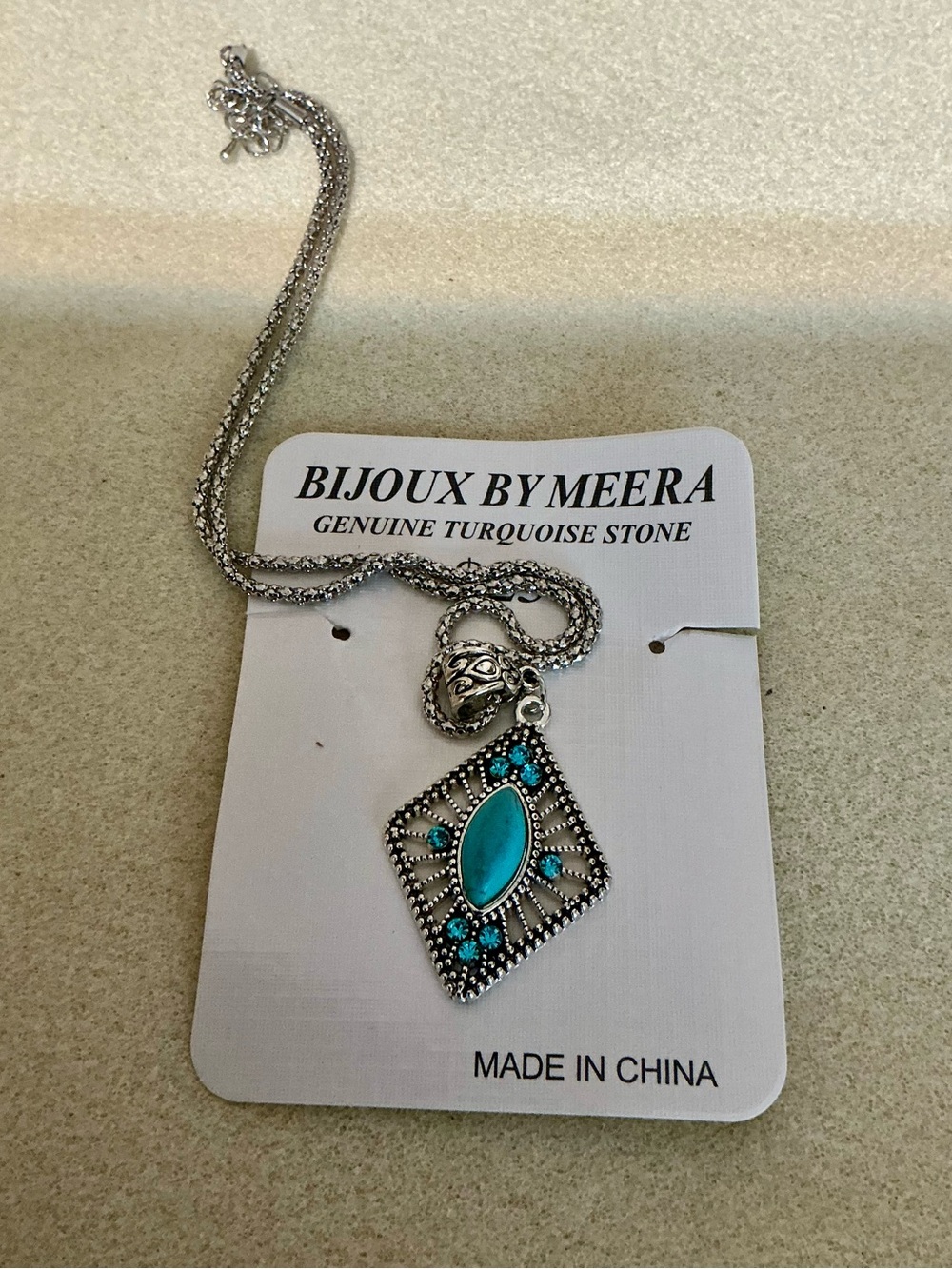 Turquoise Pendant Necklace - 23”